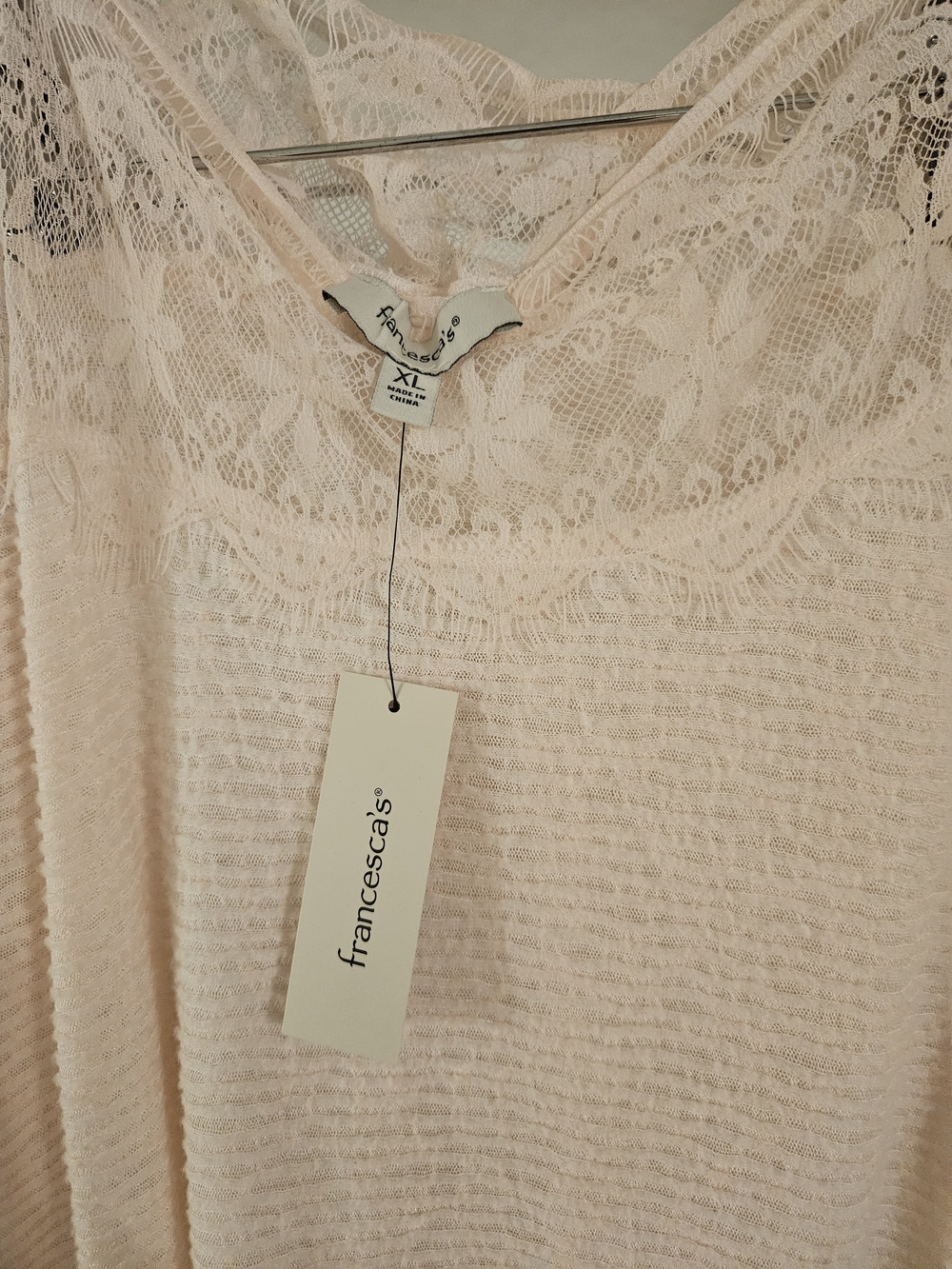 Francesca's Collections Blush Lace-Trim Sleep Cami